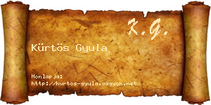 Kürtös Gyula névjegykártya