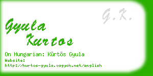 gyula kurtos business card