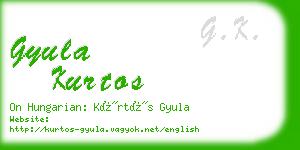 gyula kurtos business card